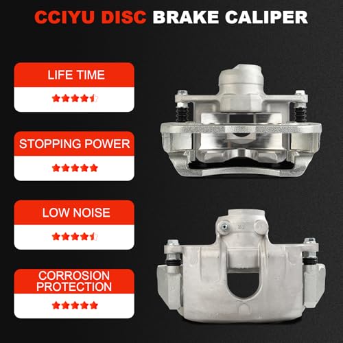 Image of cciyu Front Left & Right Disc Brake Calipers Assembly 18B5068 18B5069 | For Ford For Focus L4 2.0L 2008-2011, For Ford For Focus L5 2.5L 2010-2011 with Bracket