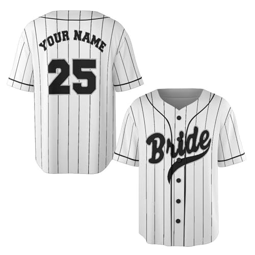 Bride and Groom Matching Baseball Jersey, Personalized Bride and Groom Shirts, Custom Husband and Wife T-Shirt Wedding Honeymoon Matching Outfit White2