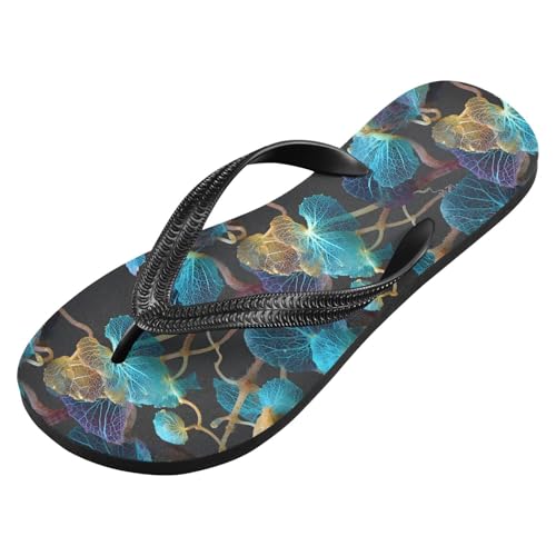 Flip Flop Sandals Art Leaves Print for Women Men Beach Outdoor XS2