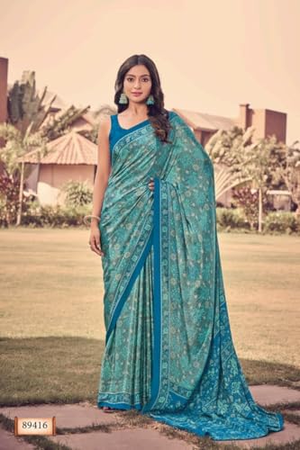 Sari décontracté Pinterest 15512 en crêpe léger infroissable - 2