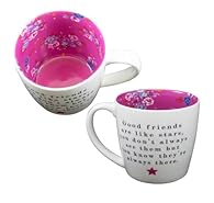 Two on two down Good Friends Are Like Stars Mug 9 cm high. Top diameter: 9 cm Capacity: 350 ml (rim of cup) We recommend cleaning