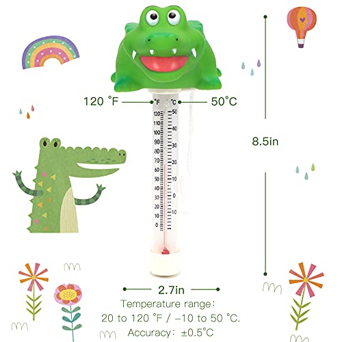 XY-WQ Floating Pool Thermometer, Large Size Easy Read for Water Temperature with String for Outdoor and Indoor Swimming Pools and Spas (Alligator) - Image 6