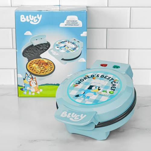 Image of Uncanny Brands Bluey Waffle Maker - Non-Stick Round Waffle Iron - Easy to Use and Clean