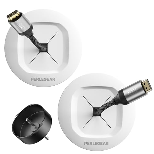 Perlegear TV Cord Hider for Wall Mounted TV, TV Wire Hider for Wall Mounted TV and Speakers, Cord Hider in Wall Cable Management Kit, Includes Drill Template, Dust Bag and Hole Saw Drill Attachment