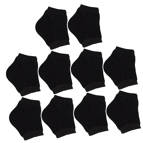 TOVINANNA 10Pairs Toeless Gel Heel Protectors Moisturizing Crack Heel Socks for Foot Care Washable and Reusable Elastic Heel Socks for Comfort and Flexibility for Dry
