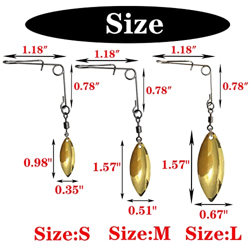 Bombite Fishing Spinner Blades,24Pcs Spinnerbait Blades Kit Fishing Lures Colorado Blades Willow Blades Spoons Rigs Spinner Blade For Lure Making #TOP2