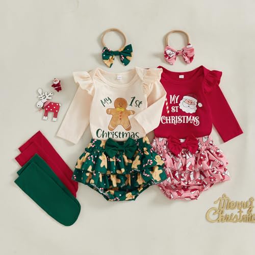 Baby Girl Christmas Outfit Cute Newborn Outfits 4 Piece Sets - image 7