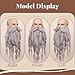 Honcloud Realistic - Novelty Viking Dwarf Pre-Styled Braided Fake Beard for Cosplay & Halloween(Gray)