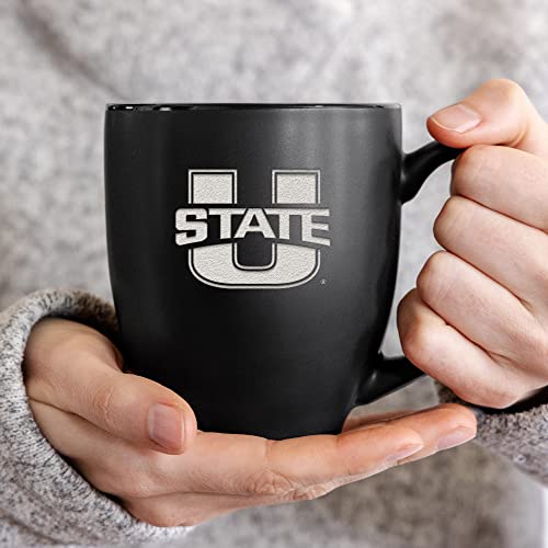Image of Rico Industries NCAA Primary 15-Oz Personalized Matte Black Bistro Mug - for Hot or Cold Drinks