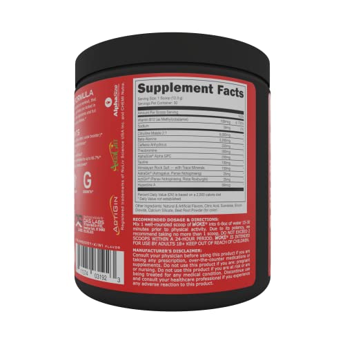 Bucked Up - Woke - HIGH STIM Pre Workout - Best Tasting - Focus Nootropic, Pump, Strength and Growth, 30 Servings (Strawberry Kiwi) - Image 3