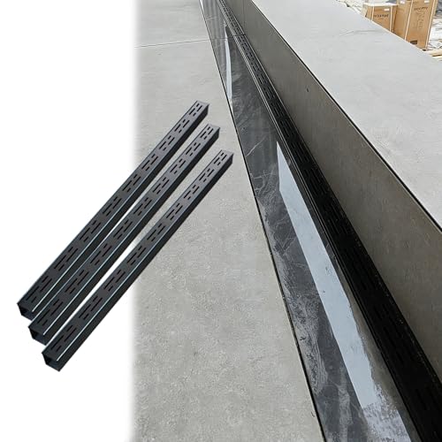 Canal de desagüe de acero inoxidable para exterior con rejilla de drenaje (3 uds, 5x5cm)