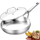 Photo Gallery yeksum padella a tre strati in acciaio inox da 30,5 cm con coperchio, padelle, cucina, padella da chef con, adatta a tutti i fornelli Photo Gallery yeksum padella a tre strati in acciaio inox da 30,5 cm con coperchio, padelle, cucina, padella da chef con, adatta a tutti i fornelli