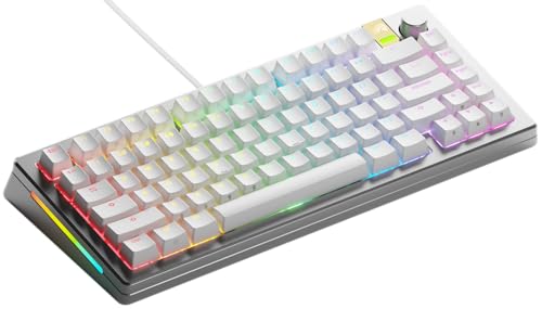 GLORIOUS Gaming GMMK 3 PRO HE : clavier réactif, effet Hall, corps alu modulaire, taux de polling 8K, switches MX et magnétiques (hot swap), joints modulaires, TKL 75%, américaine QWERTY - Argenté