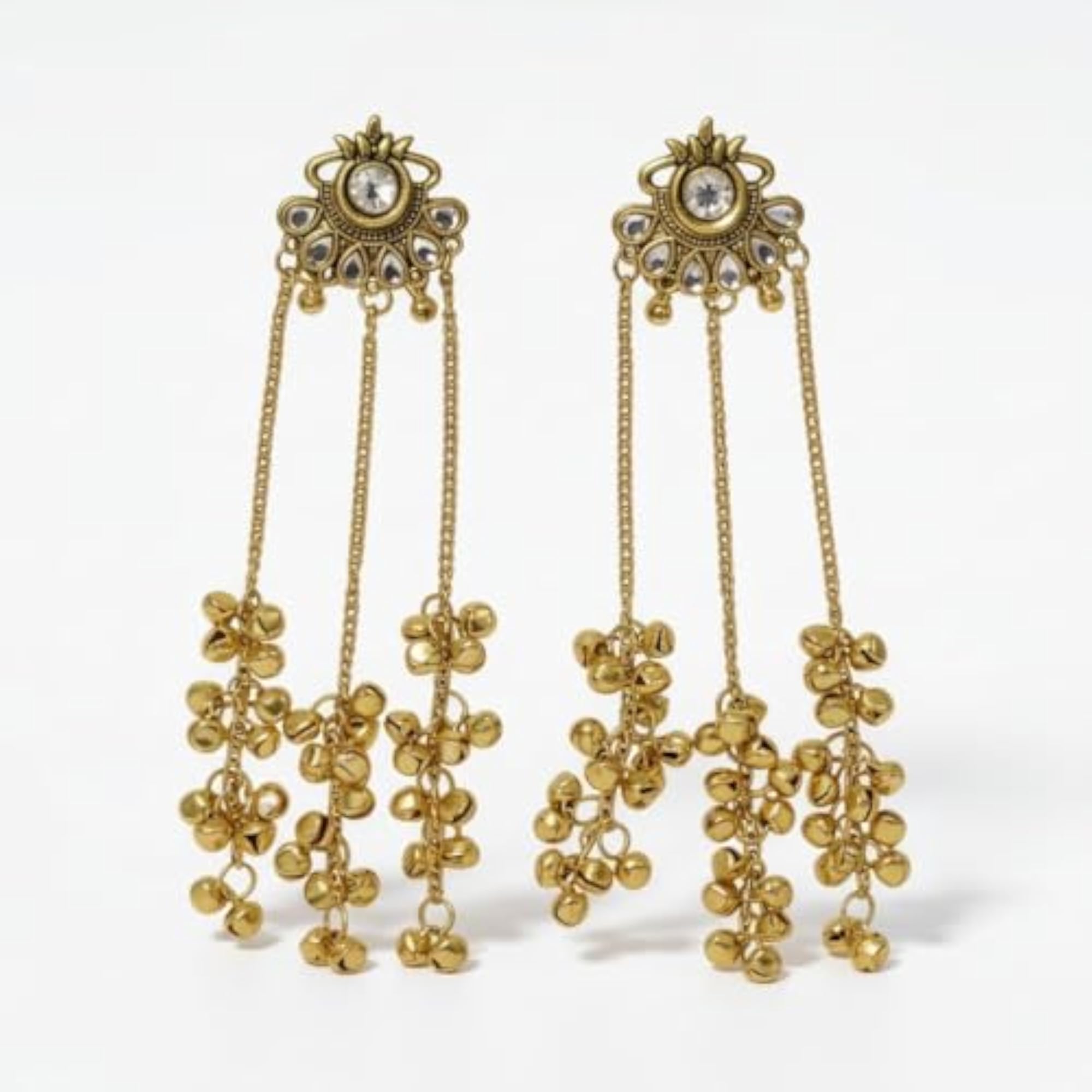 Traditional Long Kashmiri Dangle Earrings for Women