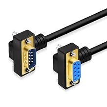DB9 Male to Female 9 Pin Down Right Angle Gold Plated RS232 Serial COM Port Cable 2Meter6.56FT