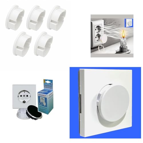 5 Stück Steckdosen Abdichtungen mit 3D-Silikondichtung DICHTEL DI-8019.S5 Steckdosendeckel luftdicht winddicht gegen Zug aus der Steckdose Staubschutz Spritzschutz