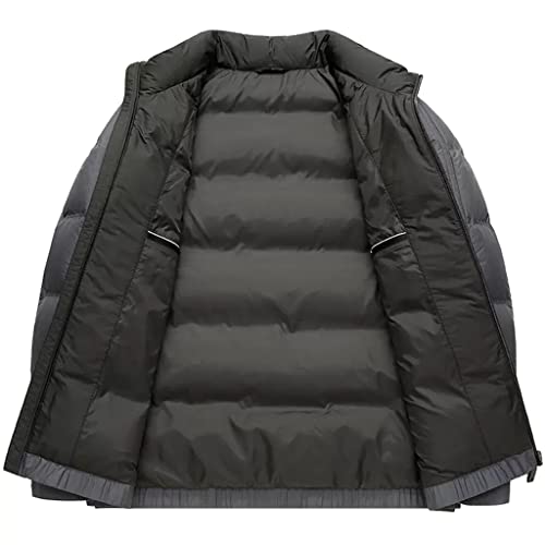 Men's Thickened Down Jacket Men's Winter Windproof Casual Warm Standing Collar Thick Jacket(2XL)3