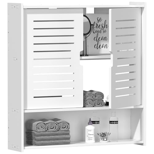 Frstem Bathroom Wall Cabinet, Wall Mounted Medicine Cabinet White Over The Toilet Storage Organizer Hanging Cabinet for Bedroom Laundry Room Kitchen Bathroom,23.03