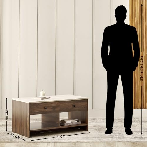 Image of Home Centre | Helios Addison | Engineered Wood | Center Table | Coffee Table | Brown | 1 Year Warranty
