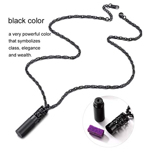Perfume Locket Round Bottle Pendant Necklace Diffuser Essential Oil Aromatherapy Men Women Jewelry Black Necklace - Image 5