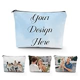 HAIPUFAFA Personalized Makeup Bag,Custom Makeup Bag with Your Photo Text Name,Customized Travel Makeup Bag for Women (Style 1)
