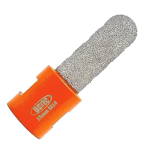 BGTEC Diamond Finger Bit 15mm M14 Thread Vacuum Brazed Diamond Milling Bit Enlarging and Shaping Round Bevel Existing Holes for Tile Stone Porcelain Hard Ceramic Marble Granite Countertop