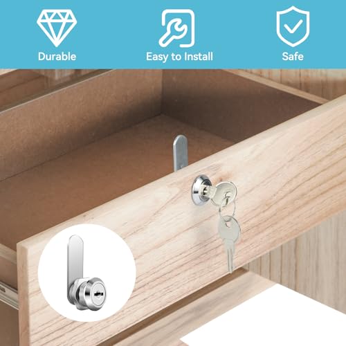 Miniatura 5 de Aiqinu Cerradura Buzon 16mm, Cerradura De Leva Universal De Seguridad De Buzón Con 2 Llaves, Viene Con 7 Placas De Bloqueo Diferentes Para Puerta De Armario, Buzones, Vitrinas