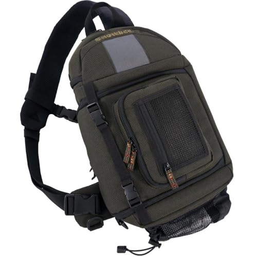SNOWBEE Bolsa Sling de Pesca – 18 L Impermeable con Correa Diagonal Acolchonada, Compartimento Principal de Acceso Rápido, Bolsillos de Malla y Anillos en D