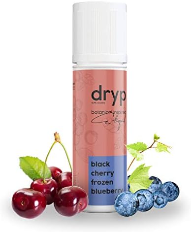 Nicotine Free | 50ml DRYP E Liquid Premium Vape Juice | E Liquid for All E Cigarettes Shortfill for Electronic Cigarette Vapes Box Mod Vape Pod Pen & Starter Kits (Black Cherry & Frozen Blueberry)
