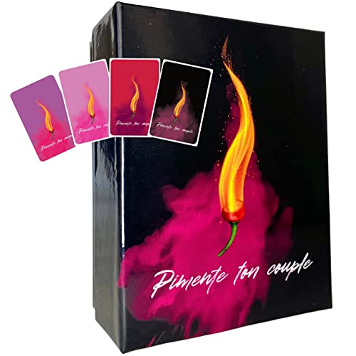 Pimente Ton Couple - Nouveau Jeu Couple 240 Cartes fabriquées en France - 40 Cartes illustrées - Jeu de société Adulte - Idée Cadeau Originale Femme Homme Couple - EVG - EVJF
