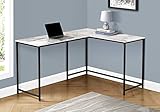 Monarch Specialties Corner Metal Base-Large Home Office Computer Desk, 58' L x 44' W, White...