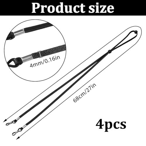 Thinp 4 Pcs Glasses Strap, Glasses Holder Strap Adjustable Eyewear Retainers for Sports Anti-Slip Sunglasses Lanyard Eyeglass Holders Around Neck Eyeglass Chain for Men and Women