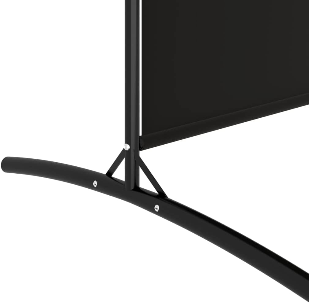 vidaXL Modern 2-Panel Room Divider, Black, 68.9" x 70.9", Durable 100% Polyester Fabric, Foldable Screen, Sunlight Blocker, Space Partition, Easy Assembly