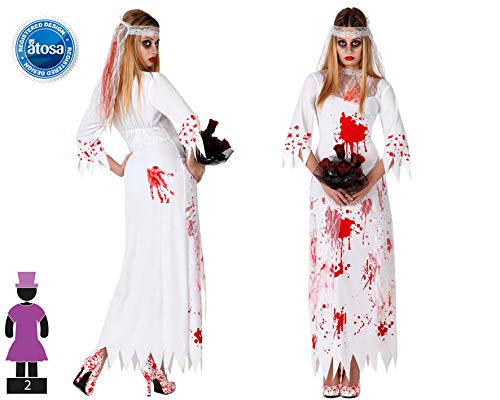 Disfraz Para Adultos Novia Sangrienta Zombie Blanco