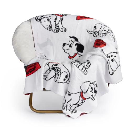 Image of Jay Franco Kids Feather Knit Blanket - 50 inch x 60 inch Inch Soft & Cozy Plush Throw for Bedroom & Couch Decor, Official Licensed Product, White - 101 Dalmatians