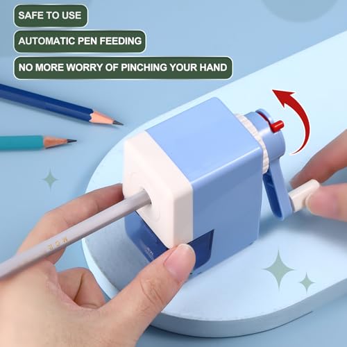 M&G Apontador de lápis manual, manivela, apontador de lápis de cinco posições, ajustável, material d