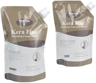 KERA FINE Smoothing Cream Step-1 & Step-2 Hair Straightening Rebonding 125 ml each