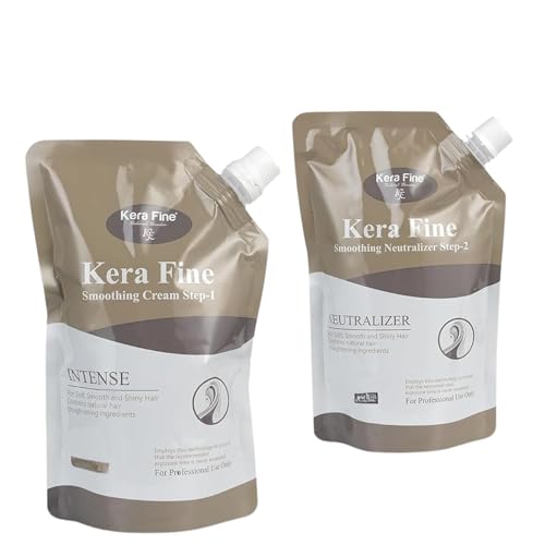 KERA FINE Smoothing Cream Step-1 & Step-2 Hair Straightening Rebonding 125 ml each