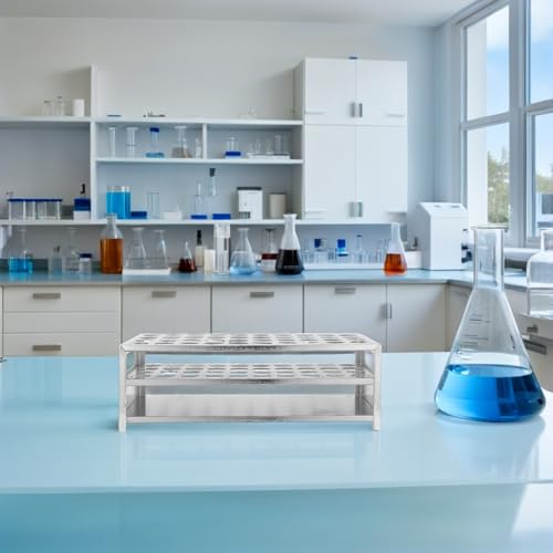 Support pour tubes à essai stable - Rangement de laboratoire pour matériel scientifique compact - 8