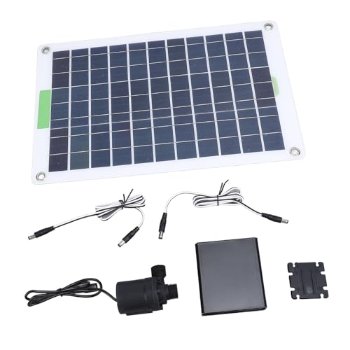 Kit Pompa Acqua Solare, Pannello Solare 100 W 12 V, Portata Massima 800 L/h, Sollevamento 5 Metri, 3 USB, 1 Tipo C, Interfaccia CC per Pannello Solare, 3 Box Batterie, Piscina e Giardino