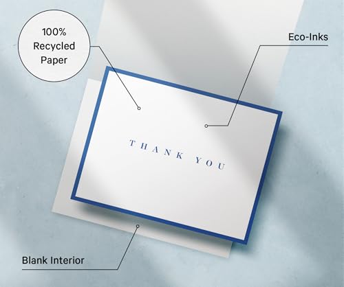 Image of Twigs Paper Simple Thank You Cards, 12 Blank Note Cards with Envelopes | Small size, gratitude & appreciation notes, minimalist design, all-occasion stationery, bulk value set