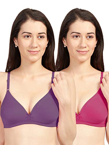 Image of SONARI Omania Womens Non-Padded Cotton Polyester Bras - Solid, Non-Wired, Medium Coverage, Hand Washable (Pack of 2)