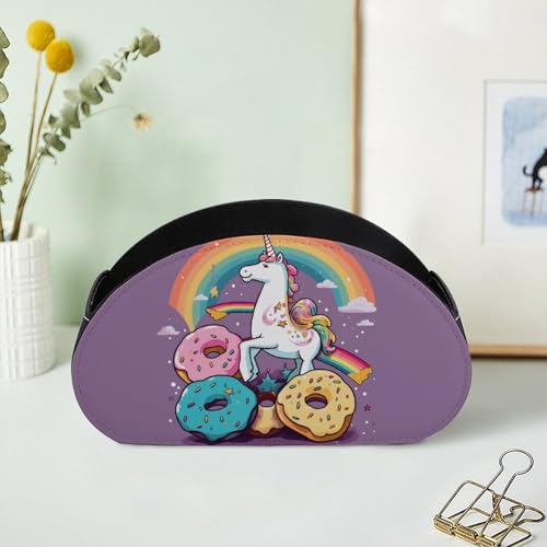 Organiseur de télécommande Donut Rainbow de bureau et support en cuir 5 cases - 8