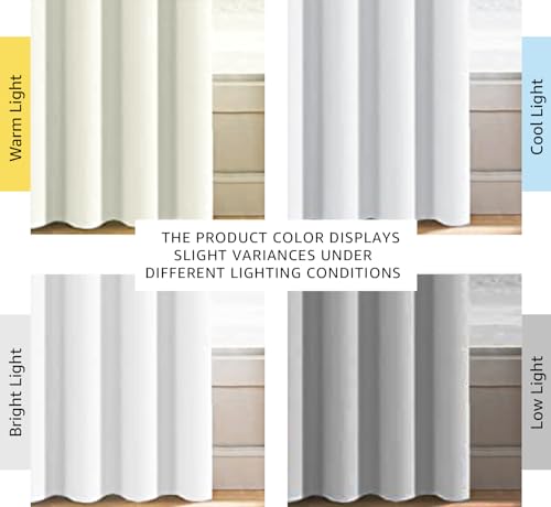 Image of H.VERSAILTEX White Curtains for Bedroom Pure White Curtain 96 inches Long for Christmas Thermal Insulated Window Treatment Panel /Drape for Living Room, White, One Panel, Grommet Top, 52 inch W x 96 inch L