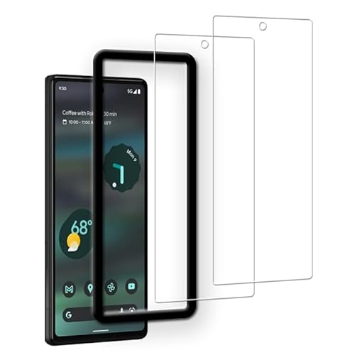 ガイド枠付き 日本旭硝子製 対応 Google Pixel 6a 用 ガラスフィルム 強化ガラス 液晶保護フィルム 9H硬度, 2枚