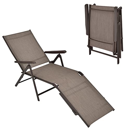 Tangkula Folding Lounge Chair Outdoor, Recliner Chaise...