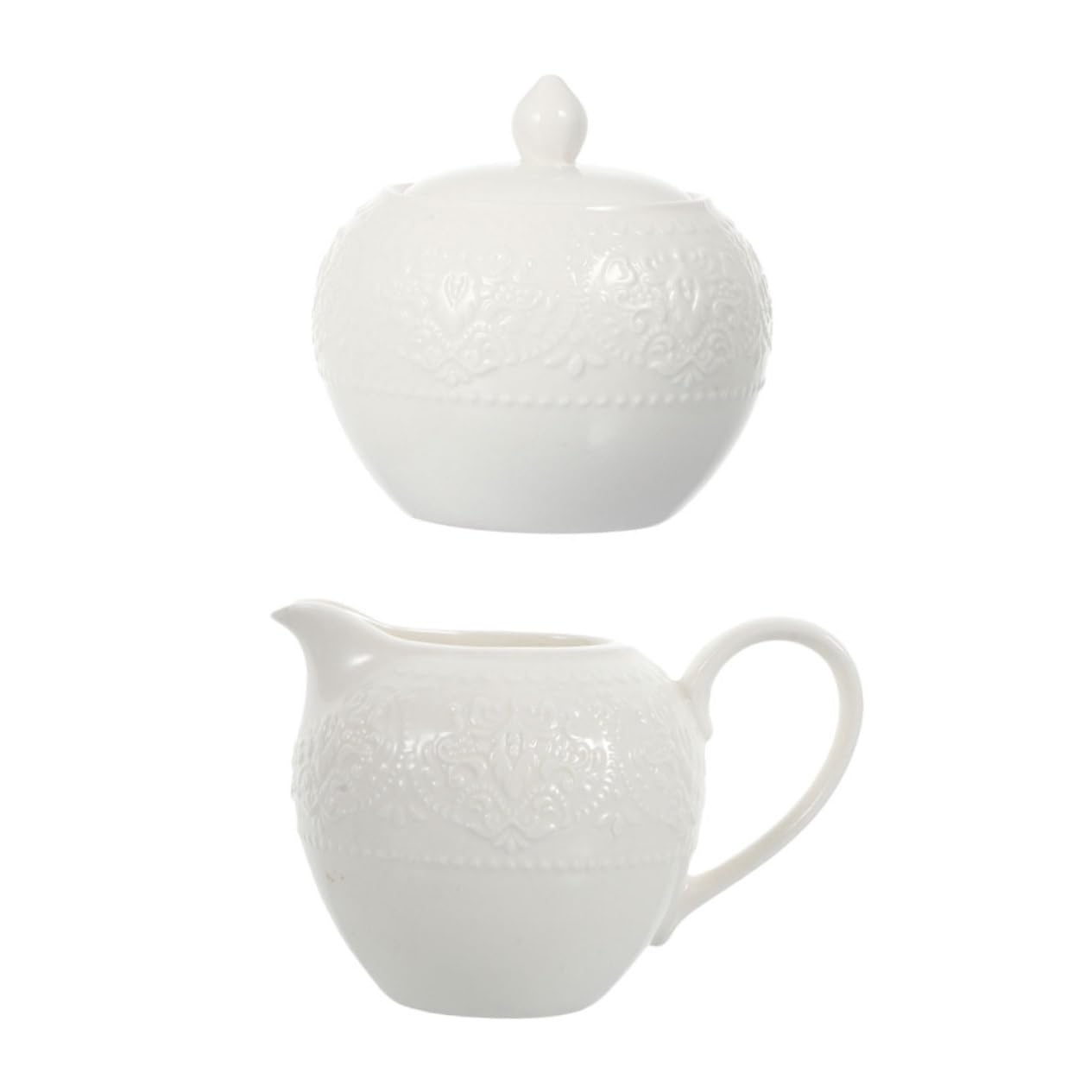 LABRIMP Azucarero y Jarra de Leche de Cerámica, 2 Piezas, Blanco, Fácil de Limpiar, Uso Multifuncional para Café y Mesa