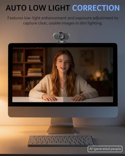 Acer A610 1080p Webcam for PC with Microphones Computer Camera for Meeting - image 8