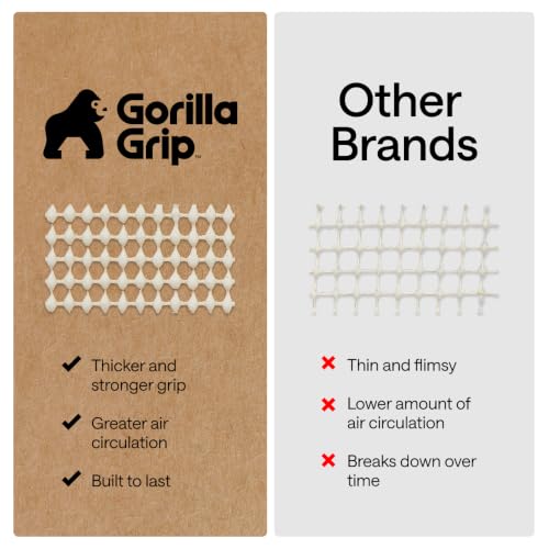 Image of GORILLA GRIP Slip Resistant Rug Pads for Hardwood Floor 8x10 Cream