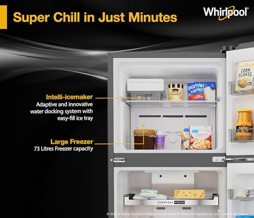 Image of Whirlpool 327 L 3 Star Convertible Frost Free inverter Double Door Refrigerator (IF INV 375 ILLUSIA STEEL(3S) CONV-TL)